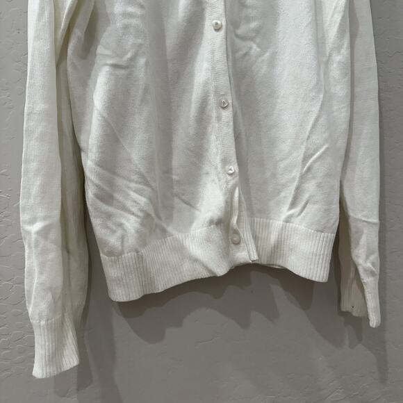 Lands End Creamy white Cardigan Sweater - Picture 3 of 6
